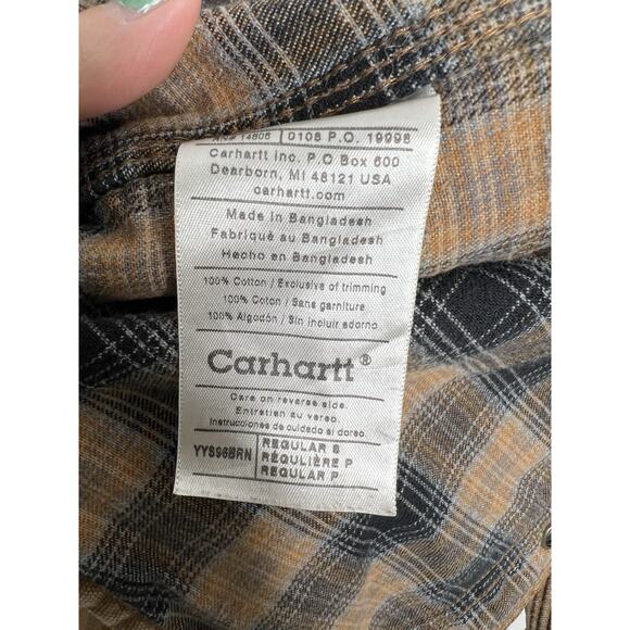 Carhartt Youth Kids Snap Button Jacket Brown Size Small - Picture 12 of 12